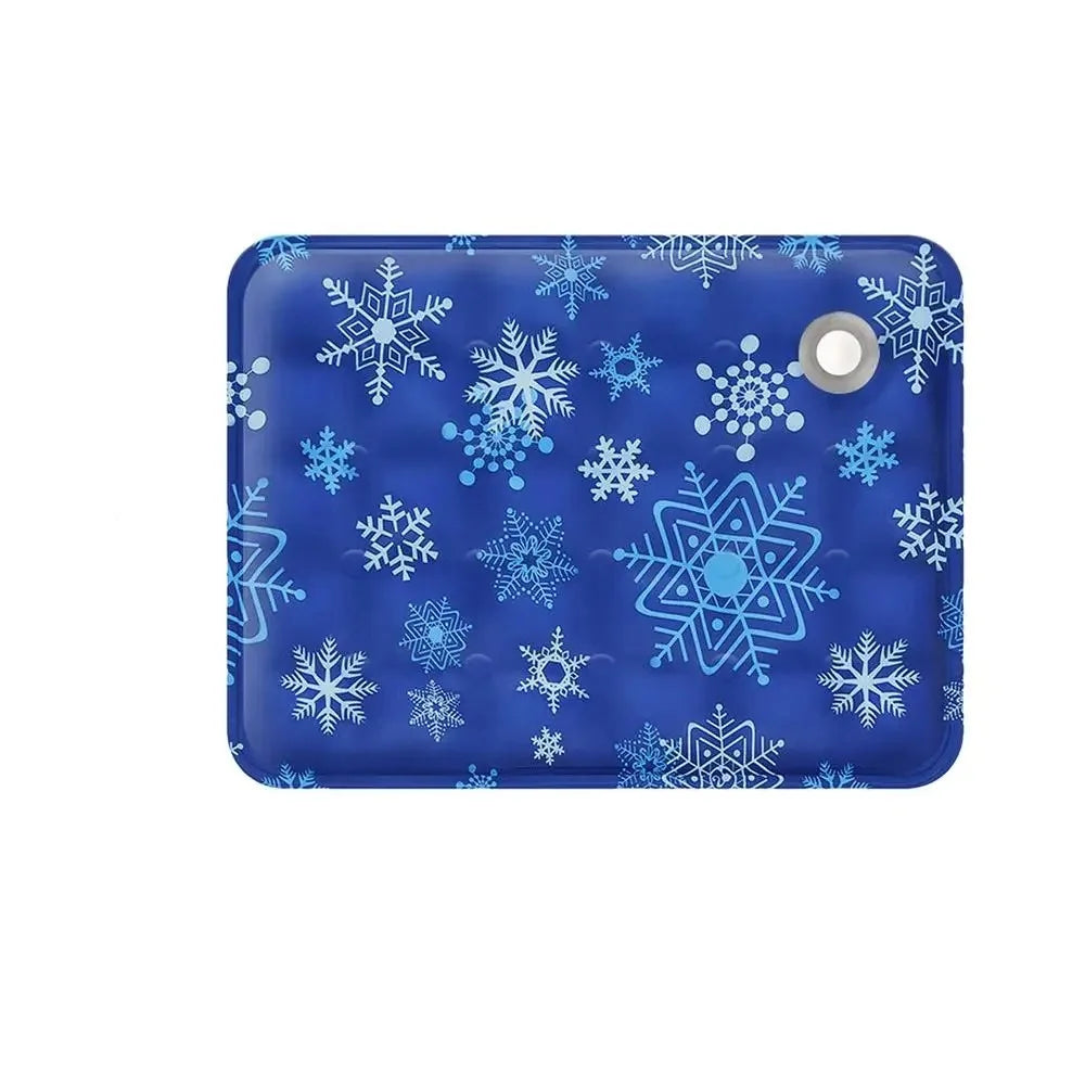 Lit de refroidissement en gel silicone bleu à motifs de flocons de neige pour chats et chiens