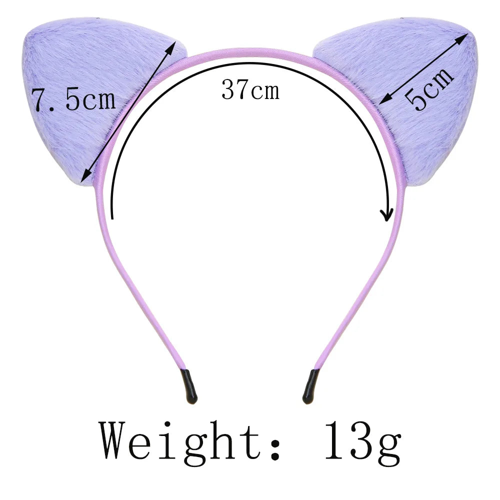 Furry Cat Ears Headband for Cosplay and Parties