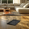 Extra-Large Foldable Metal Dog Crate with Double Doors and Leak-Proof Tray