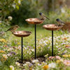Rustic Iron Bird Feeder with Wide-Mouth Water Basin