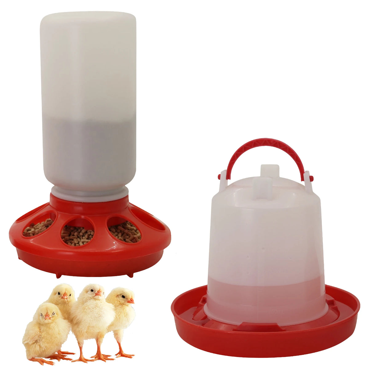 Automatic Poultry Feeder and Waterer Set