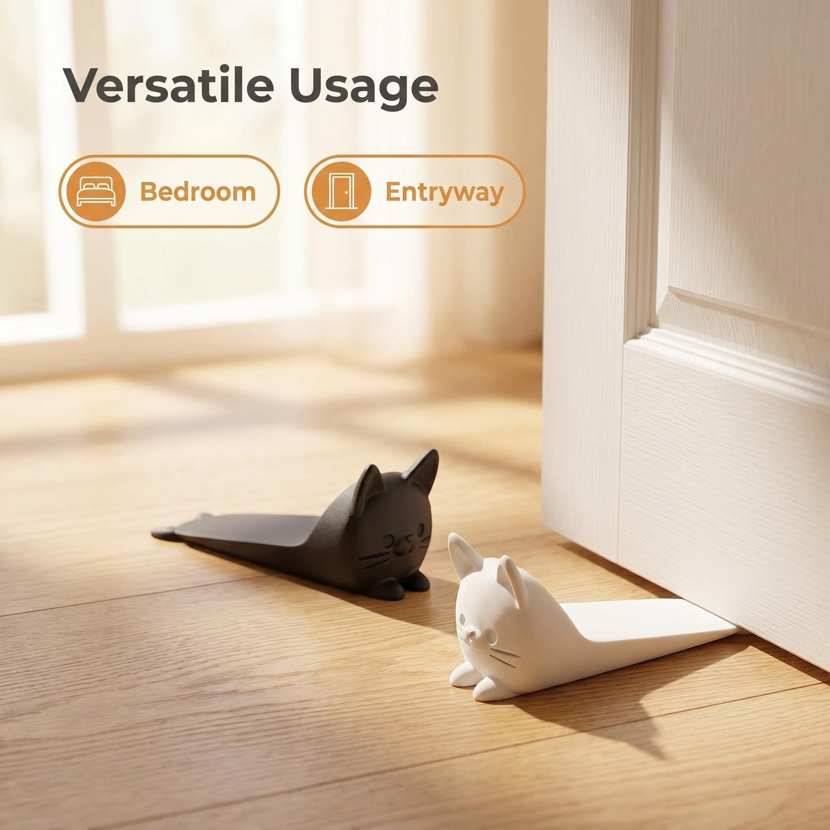 Cute Cat Door Stopper - Non-Slip Anti-Slam Wedge