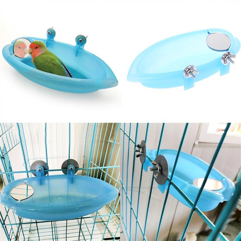 Bain d'oiseau à monter sur cage avec miroir