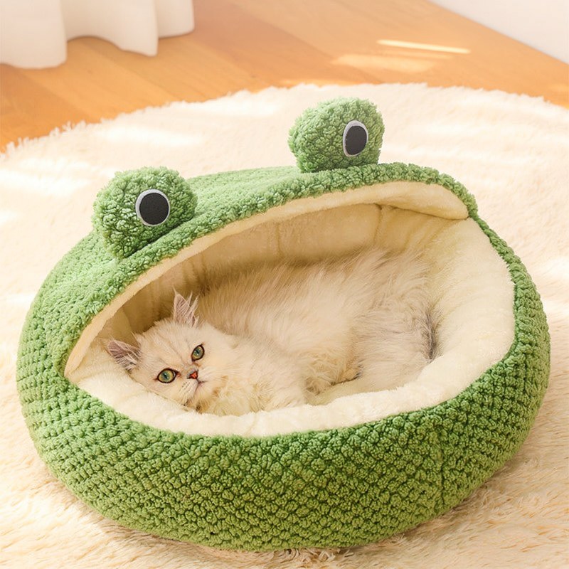 Nido Acogedor de Peluche para Mascotas con Base Antideslizante