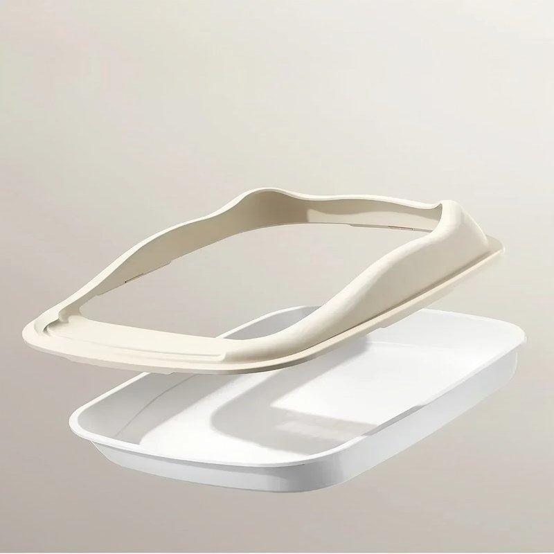 Arenero compacto de bordes altos para gatos