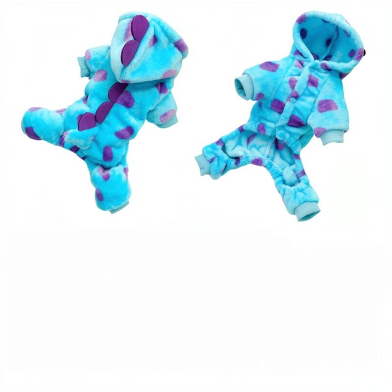 Abrigo con Capucha de Dinosaurio para Mascota en Azul