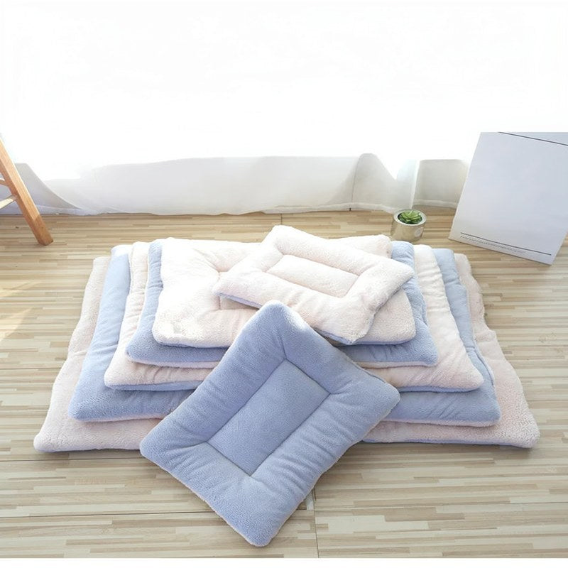 Lit pour animaux de compagnie en peluche double face