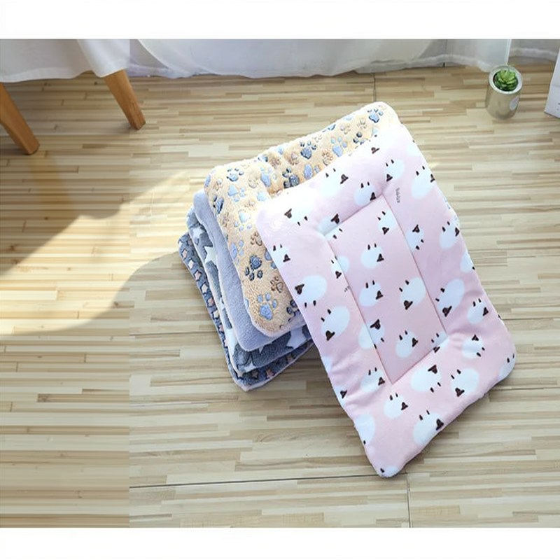 Lit pour animaux de compagnie en peluche double face