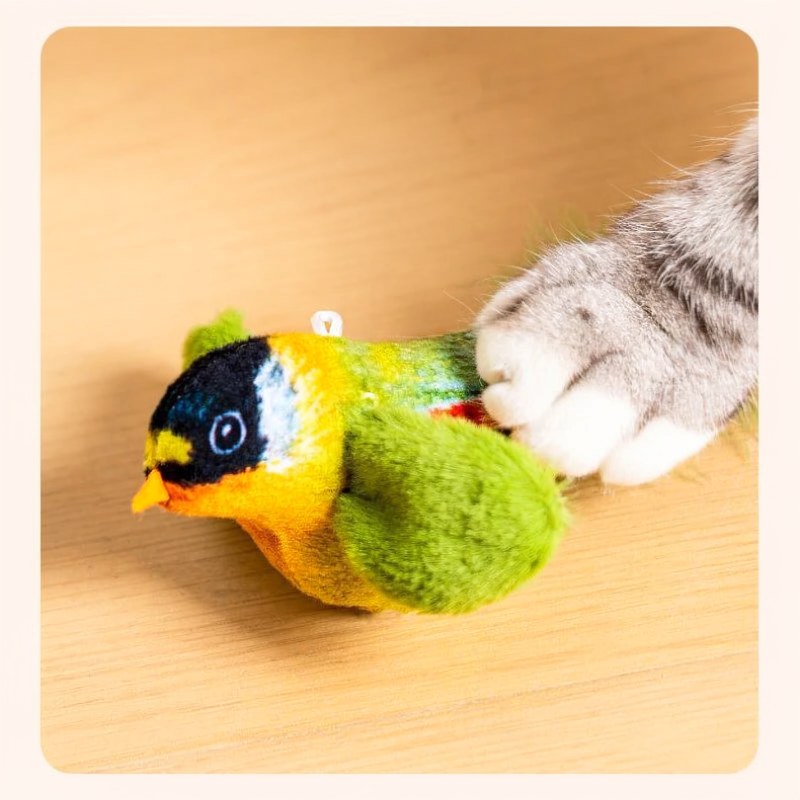 Juguete Interactivo de Peluche con Forma de Pájaro para Gatos, con Clip