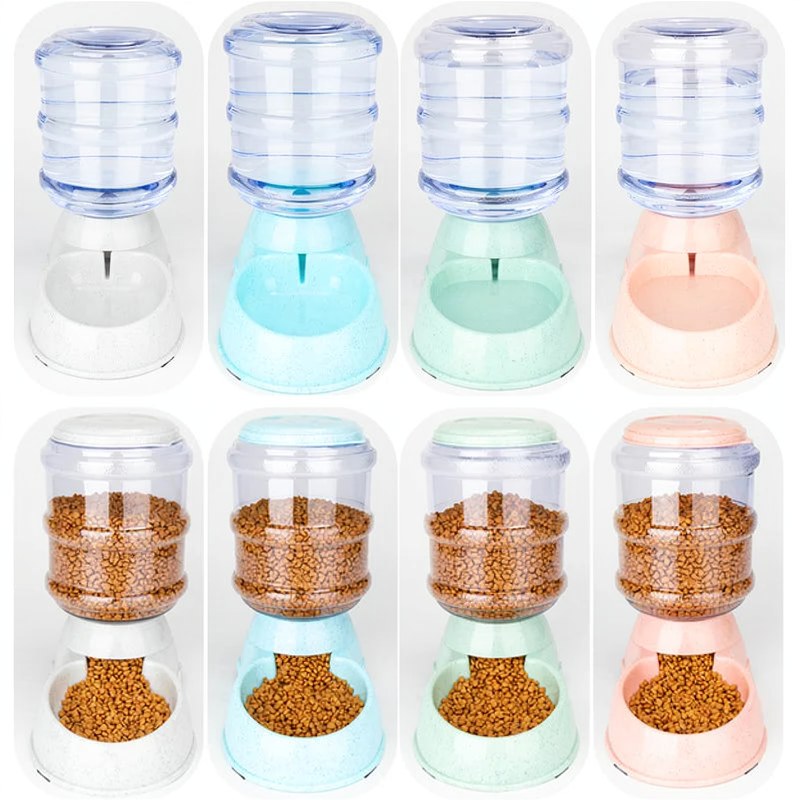 Gamelle Double Compartiment avec Distributeur d'Eau pour Animaux