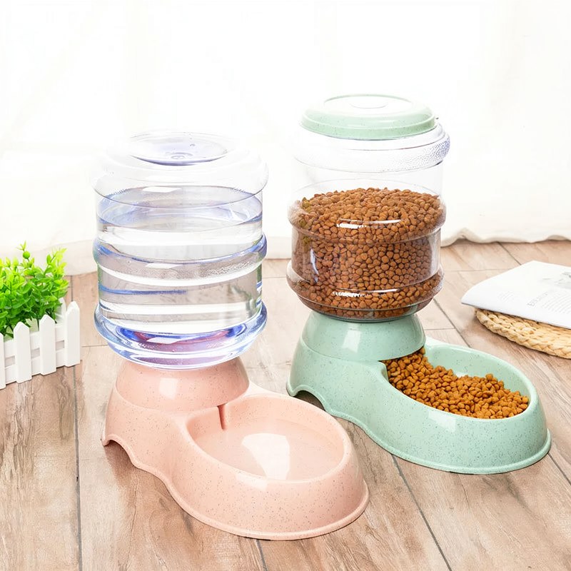 Gamelle Double Compartiment avec Distributeur d'Eau pour Animaux