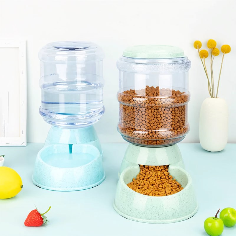 Gamelle Double Compartiment avec Distributeur d'Eau pour Animaux