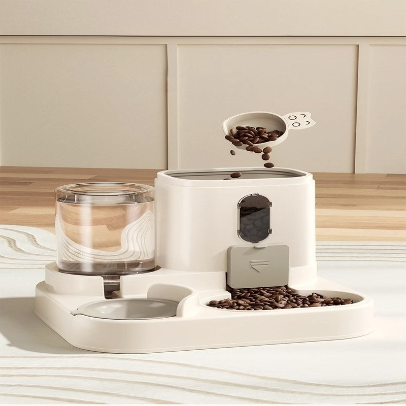 Gravity-Fed Pet Food and Water Station