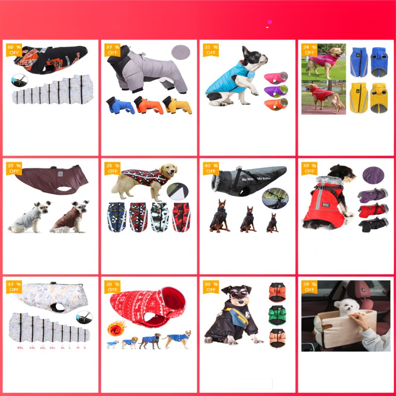 Chaleco impermeable acolchado para perro