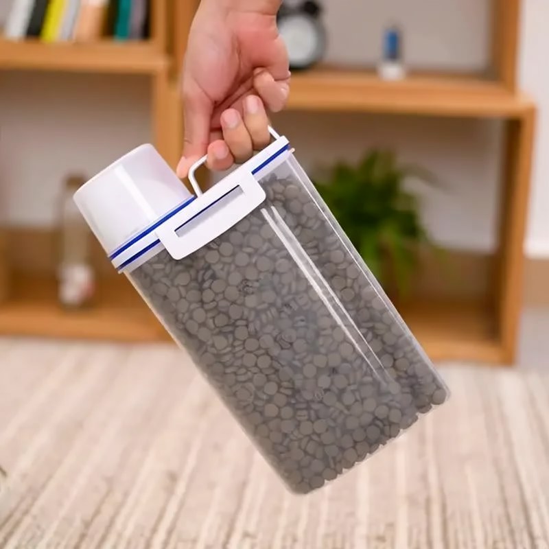 Conteneur de conservation hermétique pour croquettes avec tasse doseuse