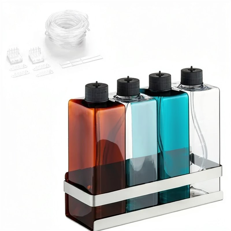 Set de Botellas Dosificadoras para Acuario de 450 ml con Base de Acero Inoxidable