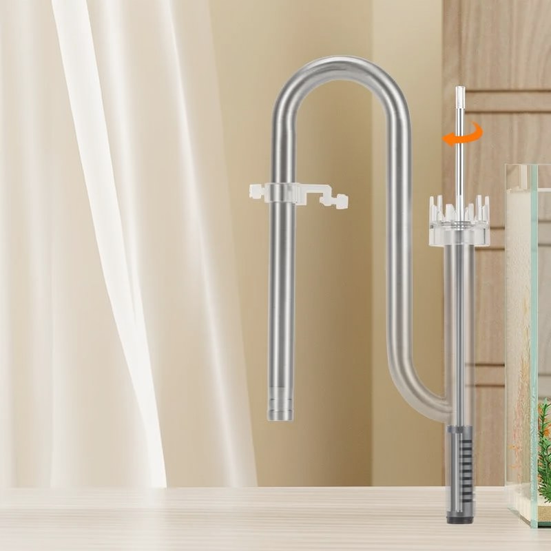 Tube d'entrée et de sortie en acier inoxydable pour aquarium avec écumoire