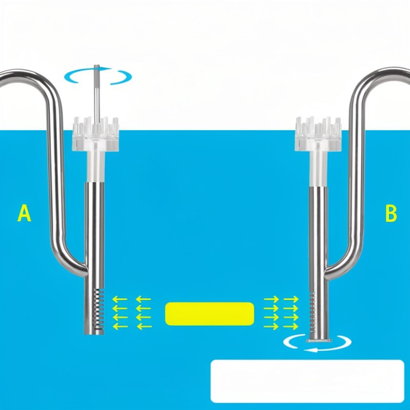 Tube d'entrée et de sortie en acier inoxydable pour aquarium avec écumoire
