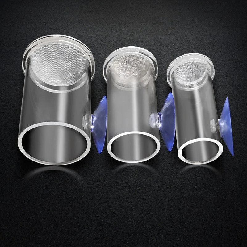 Taza de Alimentación de Acrílico Transparente para Acuario
