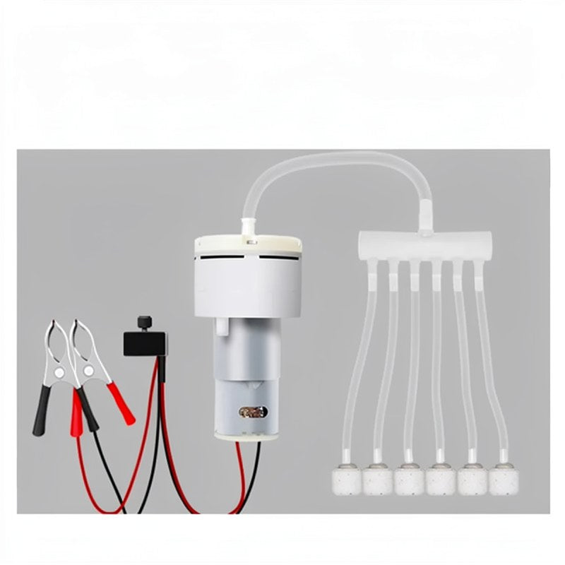 Pompe à air mini 12V silencieuse pour aquarium avec vitesse réglable