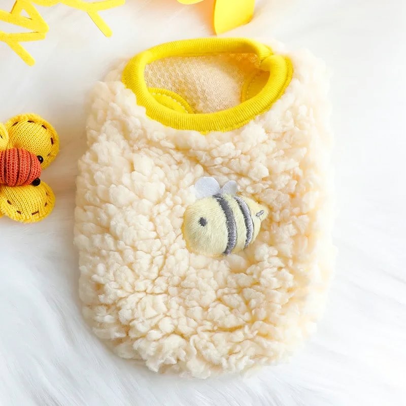 Suéter de Terciopelo con Diseño de Conejito para Mascotas Pequeñas