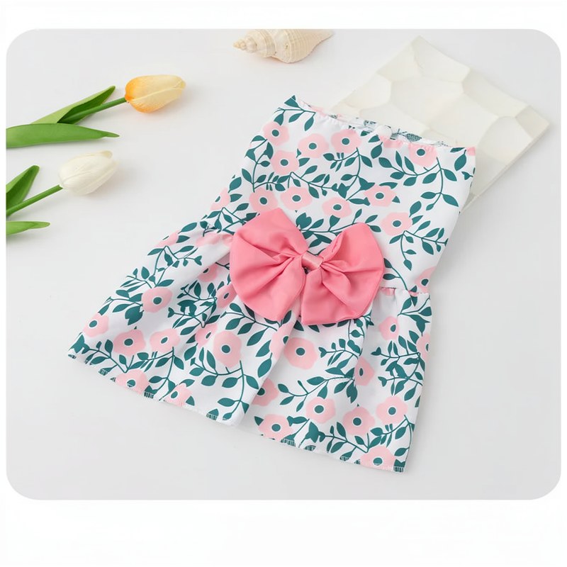 Vestido de Princesa Floral para Perros Pequeños