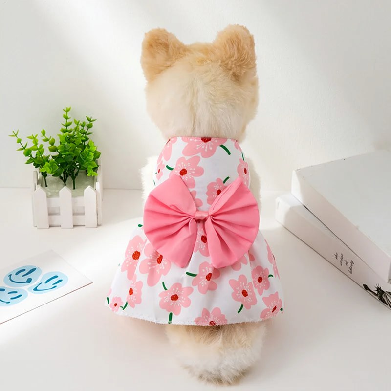 Vestido de Princesa Floral para Perros Pequeños