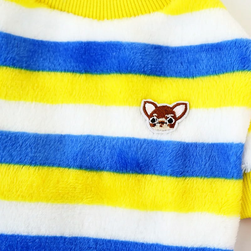 Sudadera con Capucha de Franela a Rayas Arcoíris para Perro